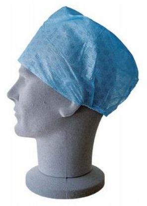 Cap Nurses Theatre Elastic/Back Blue x 120