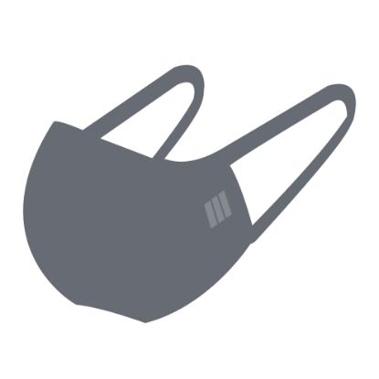 Reusable Face Mask (Pulsar) With Ear Loops (Ash Grey Bamboo) x 1