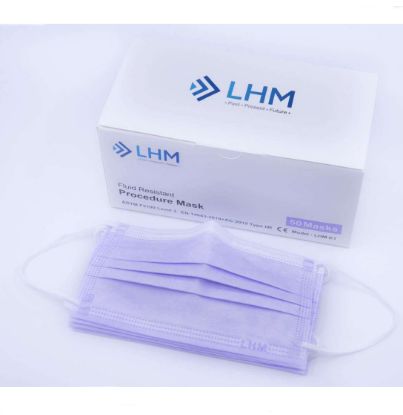 Face Mask Looped Type Iir Lavender Fluid Resistant Procedure Mask x 50