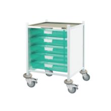 Trolley Clinical Vista 40 (Sunflower) 5 Single Green Trays