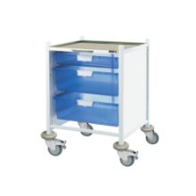 Trolley Clinical Vista 40 (Sunflower) 1 Single/2 Double Blue Trays